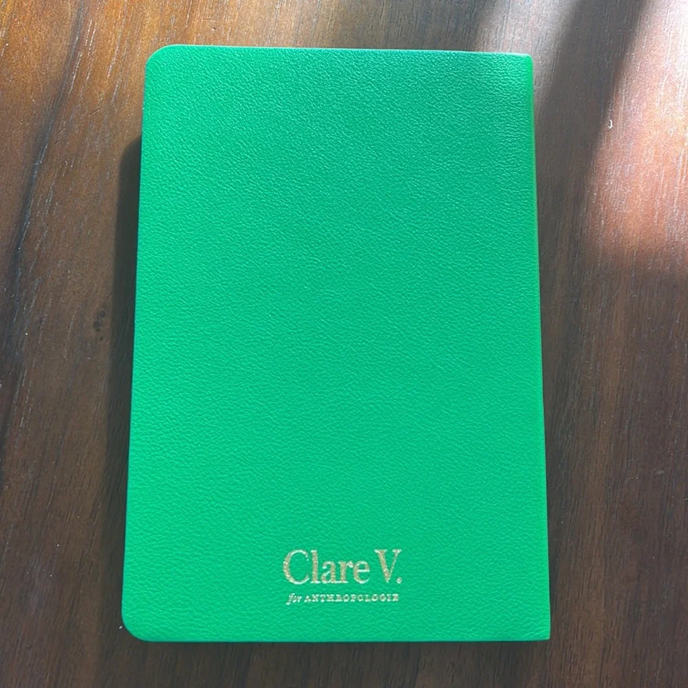 Clare V. For Anthropologie Green Stripe Monogram H Notebook NEW - Picture 8 of 11